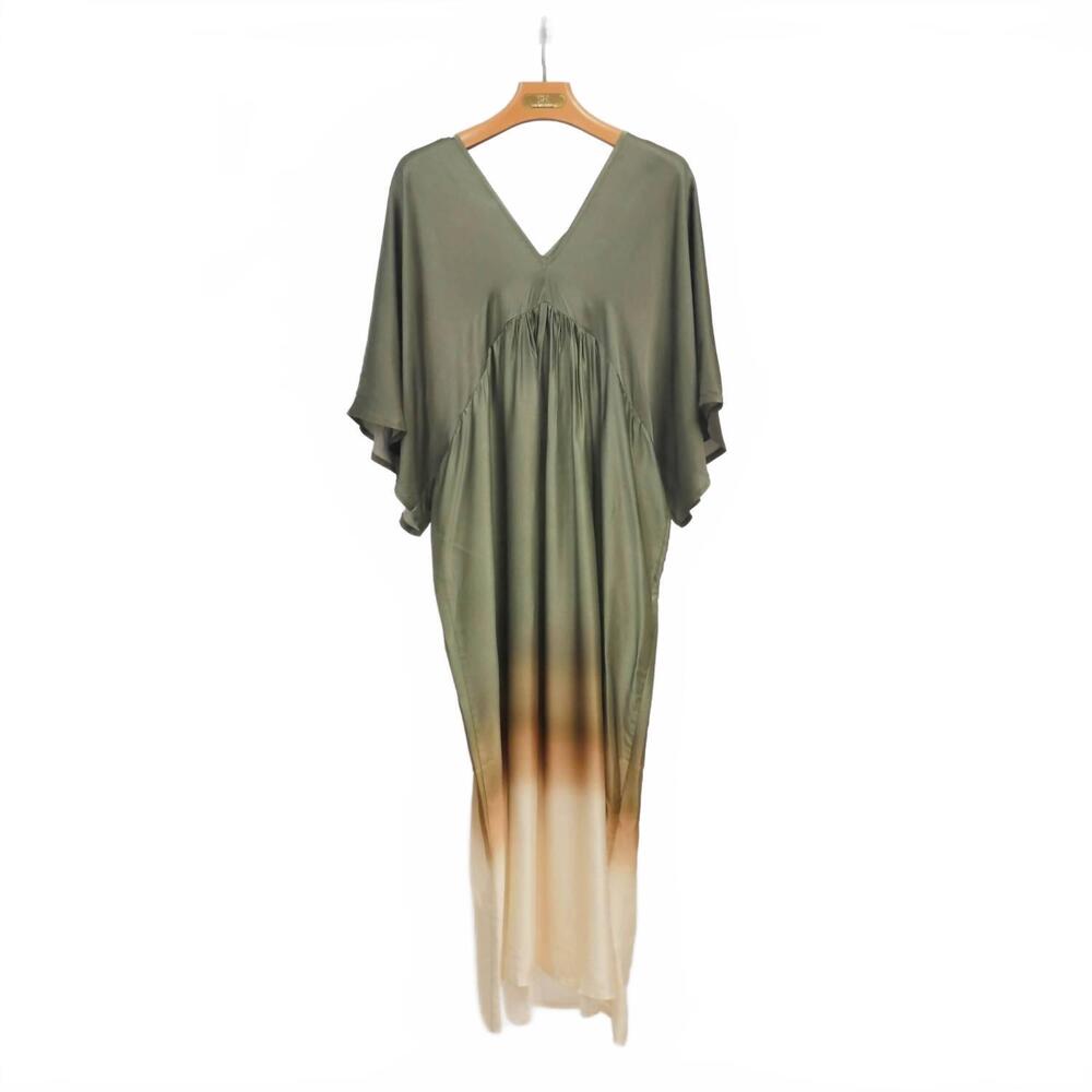 NEW CÉCILE WANG women's flowy ombre dress in green